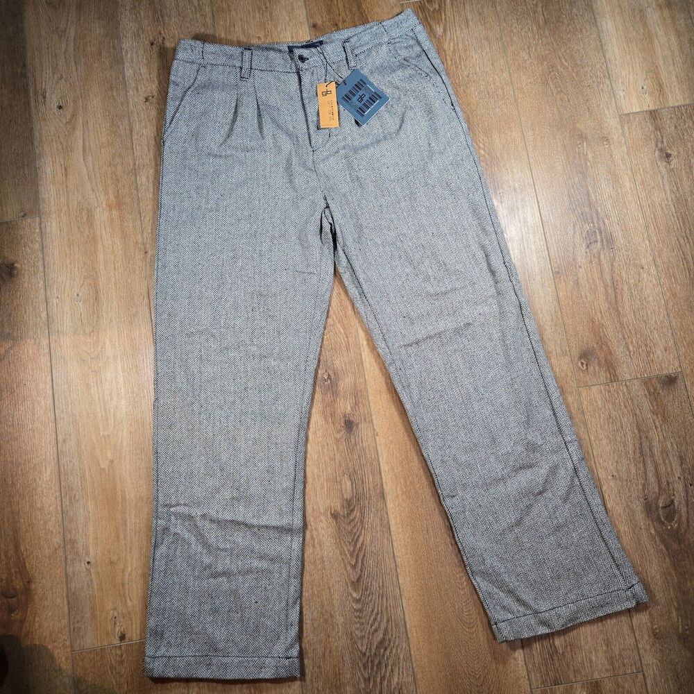 GODBODY Collection Men's 34x33 Pleated Wool Blend Dress Pants Classic Fit 36x31